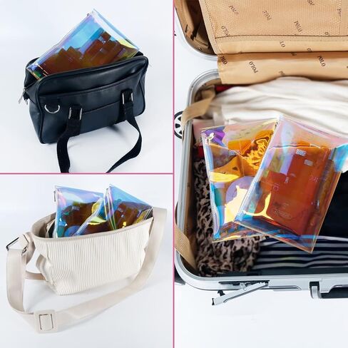 حقائب مستحضرات التجميل المجسمة من بيشيربين، 3 قطع من حقائب مكياج قزحية مع سحاب للمنزل والمكتب وحقيبة حفاضات in Kuwait