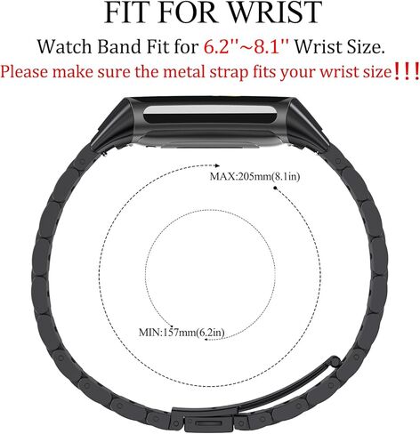 ZPJPPLX Metal Bands for Fitbit Charge 5,Compitaple with Fitbit Charge 6 Stainless Steel Watch Band for Men Women in Kuwait