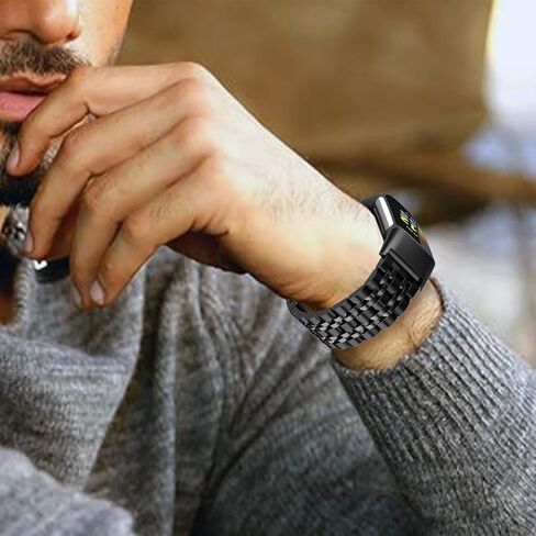 ZPJPPLX Metal Bands for Fitbit Charge 5,Compitaple with Fitbit Charge 6 Stainless Steel Watch Band for Men Women in Kuwait