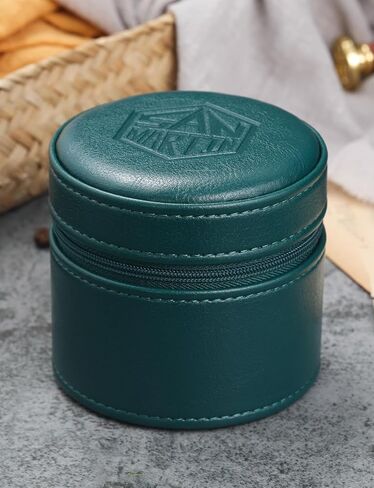 حافظة ساعة سفر جلدية من سان مارتن، صندوق تخزين ساعة واحد، منظم ساعة اسطواني بسحاب قابل للحمل لساعات المعصم والساعات الذكية in Kuwait