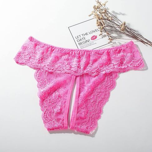 6 قطع من الملابس الداخلية النسائية ذات الدانتيل، منخفضة الارتفاع بدون عرض، سراويل بيكيني محب ناعمة in Kuwait