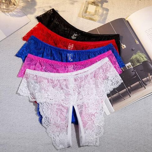 6 قطع من الملابس الداخلية النسائية ذات الدانتيل، منخفضة الارتفاع بدون عرض، سراويل بيكيني محب ناعمة in Kuwait
