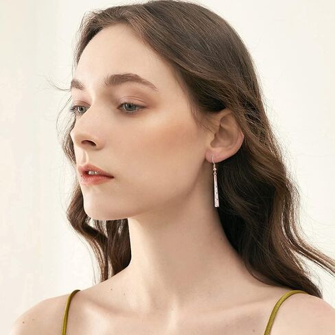 CiNily Dangle Earring-Opal Drop Earrings Silver Plated or Gold Plated Dangle Bar Earrings Opal Jewelry for Women Gems Earrings 2 1/8" in Saudi Arabia