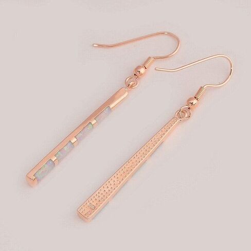 CiNily Dangle Earring-Opal Drop Earrings Silver Plated or Gold Plated Dangle Bar Earrings Opal Jewelry for Women Gems Earrings 2 1/8" in Saudi Arabia