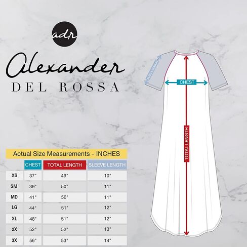 قميص نوم نسائي من Alexander Del Rossa، قميص نوم Henley بطول كامل مع جيوب in Kuwait