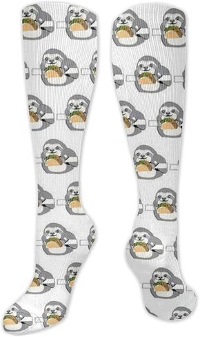 qkwlo Sloth Tacos Compression Socks Women & Men - Best for Running,Sports,Hiking,Flight Travel,Pregnancy in Kuwait