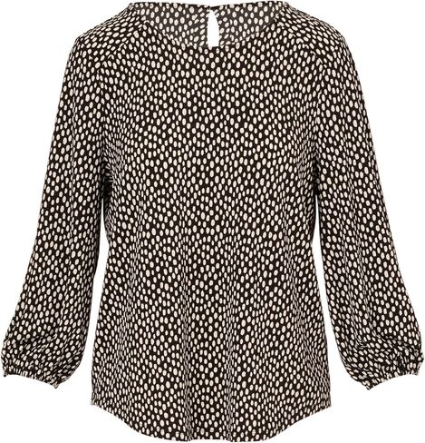 Adrianna Papell Women's Printed 3/4 Sleeve Yoke Detail Top in Saudi Arabia