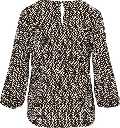 Adrianna Papell Women's Printed 3/4 Sleeve Yoke Detail Top in Saudi Arabia