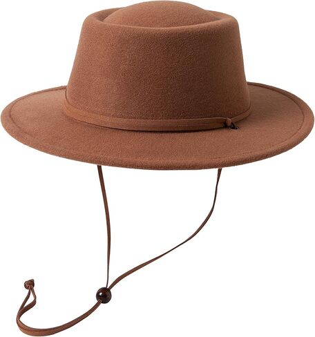 Lanzom المرأة الكلاسيكية واسعة حافة قبعة فيدورا من الصوف مع الحبل الرجعية ورأى بنما قبعة تناسب حجم 6 8/7-7 1/4 in Kuwait