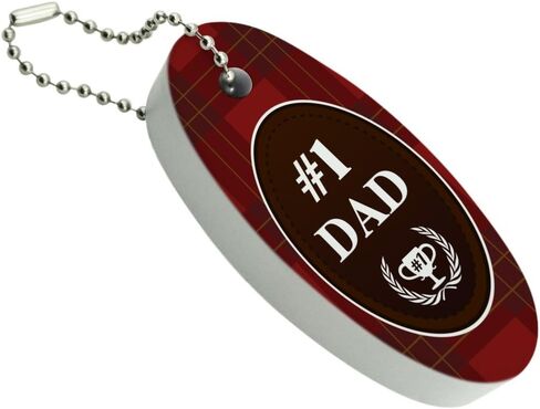 GRAPHICS & MORE Dad Number One Best Father Plaid Floating Keychain Oval Foam Fishing Boat Buoy Key Float in Saudi Arabia