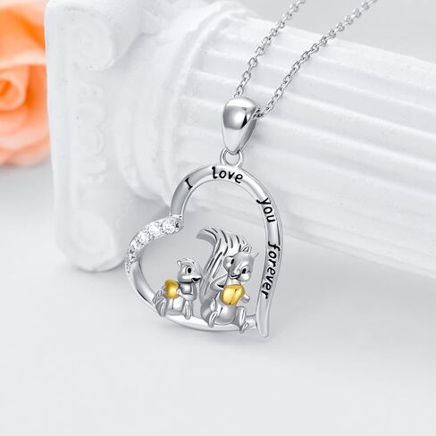PROESS Highland Cow/Squirrel Necklace 925 Sterling Silver Sunflower Cow Pendant Necklace Cow Jewelry Animal Lover Gifts for Birthday Christmas in Kuwait