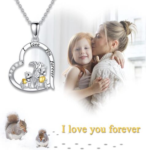 PROESS Highland Cow/Squirrel Necklace 925 Sterling Silver Sunflower Cow Pendant Necklace Cow Jewelry Animal Lover Gifts for Birthday Christmas in Kuwait