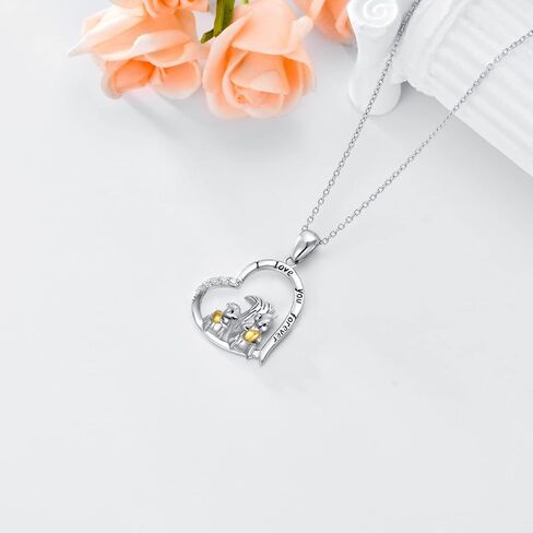 PROESS Highland Cow/Squirrel Necklace 925 Sterling Silver Sunflower Cow Pendant Necklace Cow Jewelry Animal Lover Gifts for Birthday Christmas in Kuwait
