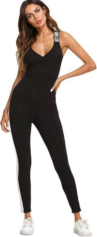 بذلة رياضية نسائية من SweatyRocks بحمالات سباغيتي متقاطعة من الخلف in Saudi Arabia