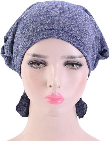 أوشحة رأس عمامة من القطن الكيميائي للنساء من Simoda، باندانا مربوطة مسبقًا لمرضى السرطان لتساقط الشعر (عبوة من 4 قطع) in Kuwait