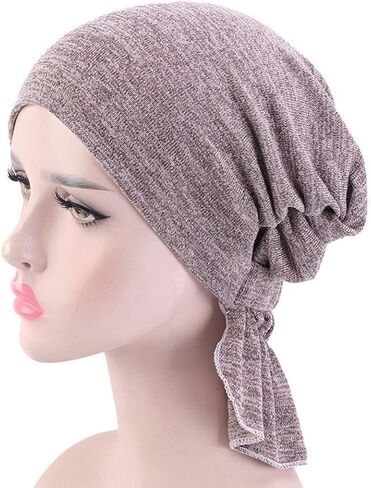 أوشحة رأس عمامة من القطن الكيميائي للنساء من Simoda، باندانا مربوطة مسبقًا لمرضى السرطان لتساقط الشعر (عبوة من 4 قطع) in Kuwait