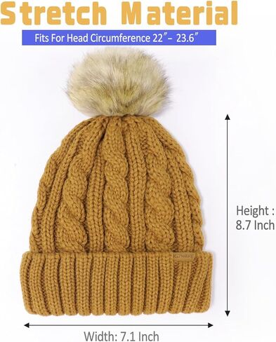 قبعة شتوية نسائية مع قبعة كبيرة مبطنة سميكة وقابلة للإزالة، قبعة نسائية عصرية متعددة الألوان in Kuwait