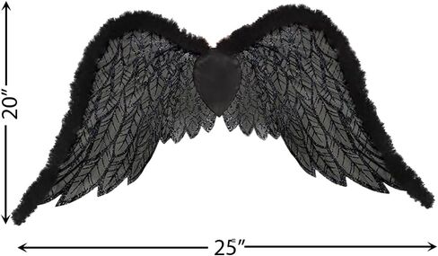 Black Fallen Angel Wings - 25" x 20" (1 Count) - Perfect For Halloween Parties & Themed Events in Saudi Arabia