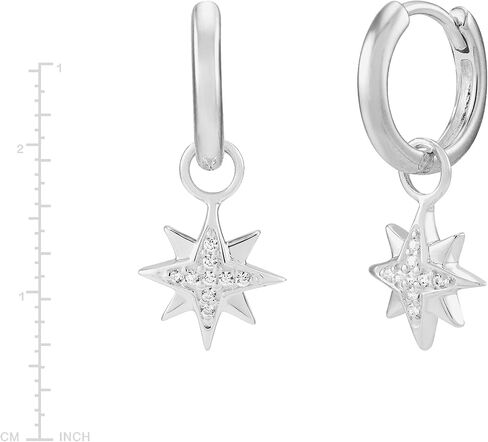 Silpada 'Sparkling Burst' Glider Charm Cubic Zirconia Hoop Stud Earrings in Sterling Silver in Saudi Arabia