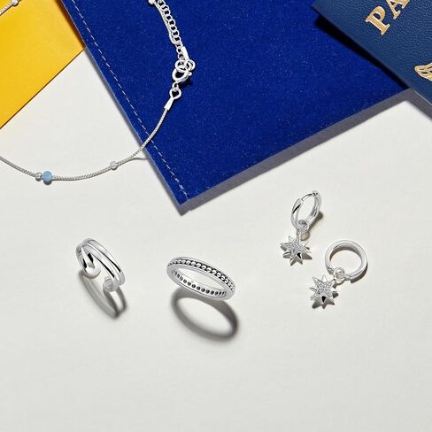 Silpada 'Sparkling Burst' Glider Charm Cubic Zirconia Hoop Stud Earrings in Sterling Silver in Saudi Arabia