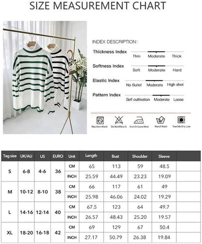 PAODIKUAI المرأة 2023 خريف شتاء سترة مخططة كم طويل الياقة المدورة متماسكة سترة الجانب الشق البلوز مضلع in Kuwait