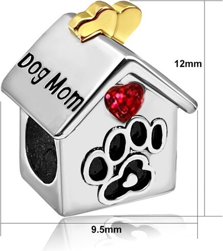 JMQJewelry House Dog Mom Heart Love Birthstone Charms Fits Pandora Bracelets Mother Daughter Son Grandma Wife Sister Jewelry in Kuwait