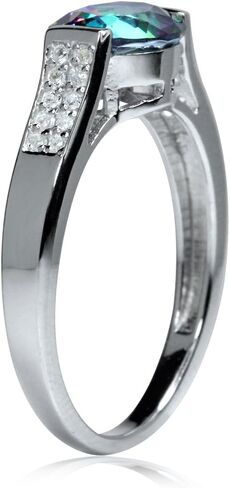 Silvershake Oval Shape Birthstone Gemstones 925 Sterling Silver Solitaire Right Hand Anniversary Ring Jewelry for Women in Saudi Arabia