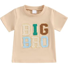 VISGOGO Big Little Brother مطابقة الزي قصيرة الأكمام كبير إخوانه قمم تي شيرت Lil Bro السروال القصير ملابس الطفل الصبي القمصان