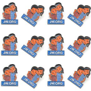 JW.org Caleb and Sophia Pin Become Jehovah's Friends-Kids pin-12 Pack