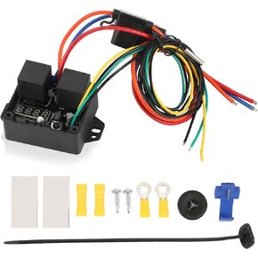 Digital Radiator Fans Controller Swith Kit 12V and 24V, Adjustable Temperature Range Digital Electric Thermatic Fan Switch Kit from 104ºF to 230ºF (40°C to 110°C) Replace #0444 DC0444