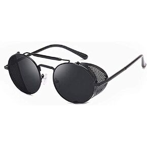 Demon Crowley Glasses Good Omens Sunglasses Round Metal Retro Eyewear for Men Cosplay Accessories Black X-Large in Saudi Arabia