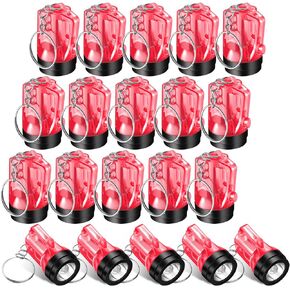 20 Pcs Mini Flashlight Keychains Bulk for Kids, Plastic Portable Handheld LED Key Chains for Birthday Party Favors(Assorted Colors)