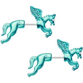 20GA Stainless Steel Pegasus Fake Taper Earrings, Sold as a Pair