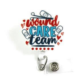 Wound Care Team Badge Reel, Wound Care Management ID Badge Holder, WOC Nurse Week Gifts, Fun Badge Clip for Wound Care Specialist, RN BSN Badge Reels, WCC Nurse Badge Clips