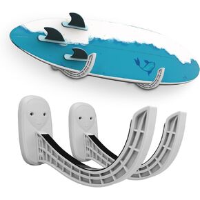 TWO STONES Surfboard Rack for Wall | Surfboard Wall Mount | Paddle Board Rack | Surfboard Wall Rack | Paddle Board Wall Rack | Surf Board Wall Mounts | Surf Rack for Board Storage (Grey)