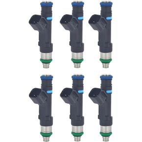 6pcs Fuel Injectors Compatible with Dodge Dakota Durango Nitro Ram 1500 Jeep Commander Grand Cherokee Liberty Mitsubishi Raider Dakota 2004 2005 2006 2007 2008 2009 2010 2011 2012 FJ474 V6 3.7L