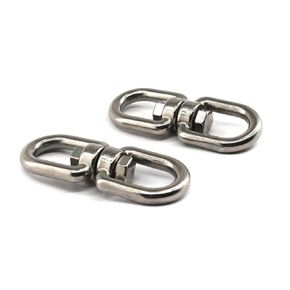304 Stainless Steel Double Ended M10 Swivel Shackle Eye Hook 8-Shaped Ring Connector Perfect for Hanging&Rotating Pack of 2 pcs