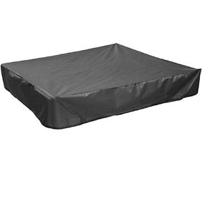 Sandbox Cover Square with Drawstring, Oxford Cloth Sandbox Canopy Waterproof Sandpit Pool Cover Anti UV Sandbox Protection Cover for Sandpit Toys Swimming Pool and Furniture (Black, 47 x 47inch)