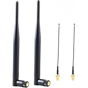 5DBi High Gain External LoraWAN SMA Male Antenna Omni-Directional Lora Antenna 915Mhz with IPEX 1st Gen. to SMA Female Connector Extension Cable (2 Pack)