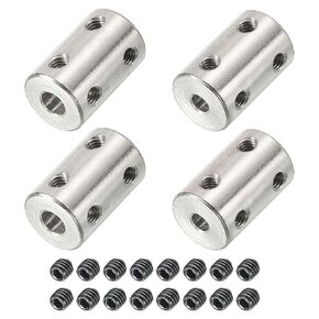 PATIKIL Shaft Coupler Connector L22 x D14 6mm to 8mm Bore Rigid Coupling Stainless Steel Shaft Joint w Screw for 3D Printers Silver 4Pack