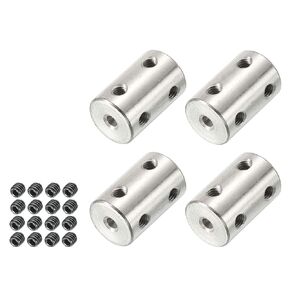 PATIKIL رمح مقرنة موصل L22 x D14 6mm إلى 8mm تتحمل اقتران جامدة الفولاذ المقاوم للصدأ رمح مشترك ث المسمار للطابعات ثلاثية الأبعاد الفضة 4Pack