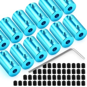 12pcs 5mm to 5mm Aluminium Alloy Shaft Coupling Joint Connector, Motor Shaft Connector