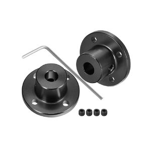 2PCS Black 8mm Flange Shaft Coupling High Hardness Metal Axis Bearing Fittings DIY Model Accessory Rigid Flange Guide Shaft Coupler Motor Connector