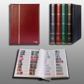 Prophila stamp album (new) 60 white divided sides, red cover