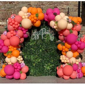 Tropical Luau Party Balloon Garland Arch Kit for Hawaiian Beach Pool Theme Aloha Party Birthday Flamingo Party Backdrop Decorations and Suppliers (Rose Orange Blush)