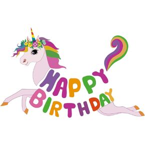 Unicorn Birthday Banner,Unicorn Themed Party Decoration,Unicorn Themed Girl Birthday Party Supplies