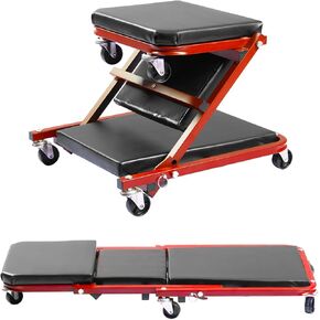 BHTOP ميكانيكي الزاحف، 300 رطل Z-الزاحف مقعد، 36 في 2 في 1 كرسي المرآب قابل للتعديل المتداول للطي سيارة الزاحف مع 6 قطع عجلات للمرآب، متجر، إصلاح السيارات، الاستلقاء أو الجلوس in Kuwait