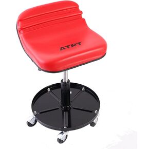 300-LB Capacity Pneumatic Mechanic Roller Seat, Adjustable Rolling Stool, with 2.5-inch Heavy Duty Casters and Tool Tray, Orange