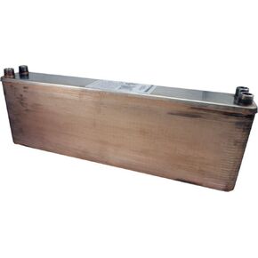 Duda Energy HX3660:M050 B3-36A 60 Plate Stainless Steel Heat Exchanger with 1/2" Male NPT Ports Copper Brazed, 5.9" Height, 2.9" Width, 18.3" Length