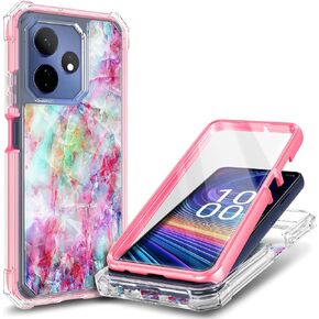 حافظة Boost Celero 5G+ (Plus) 2024 مع [واقي شاشة مدمج]، حافظة متينة مقاومة للصدمات لكامل الجسم (أسود)